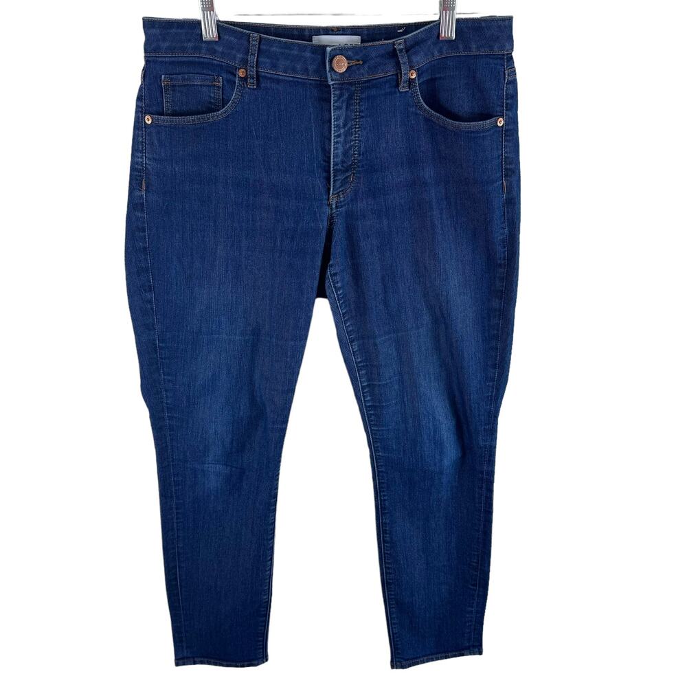 LOFT Medium Wash Curvy Skinny Ankle Fit Mid Rise Jeans Size 30/10‎